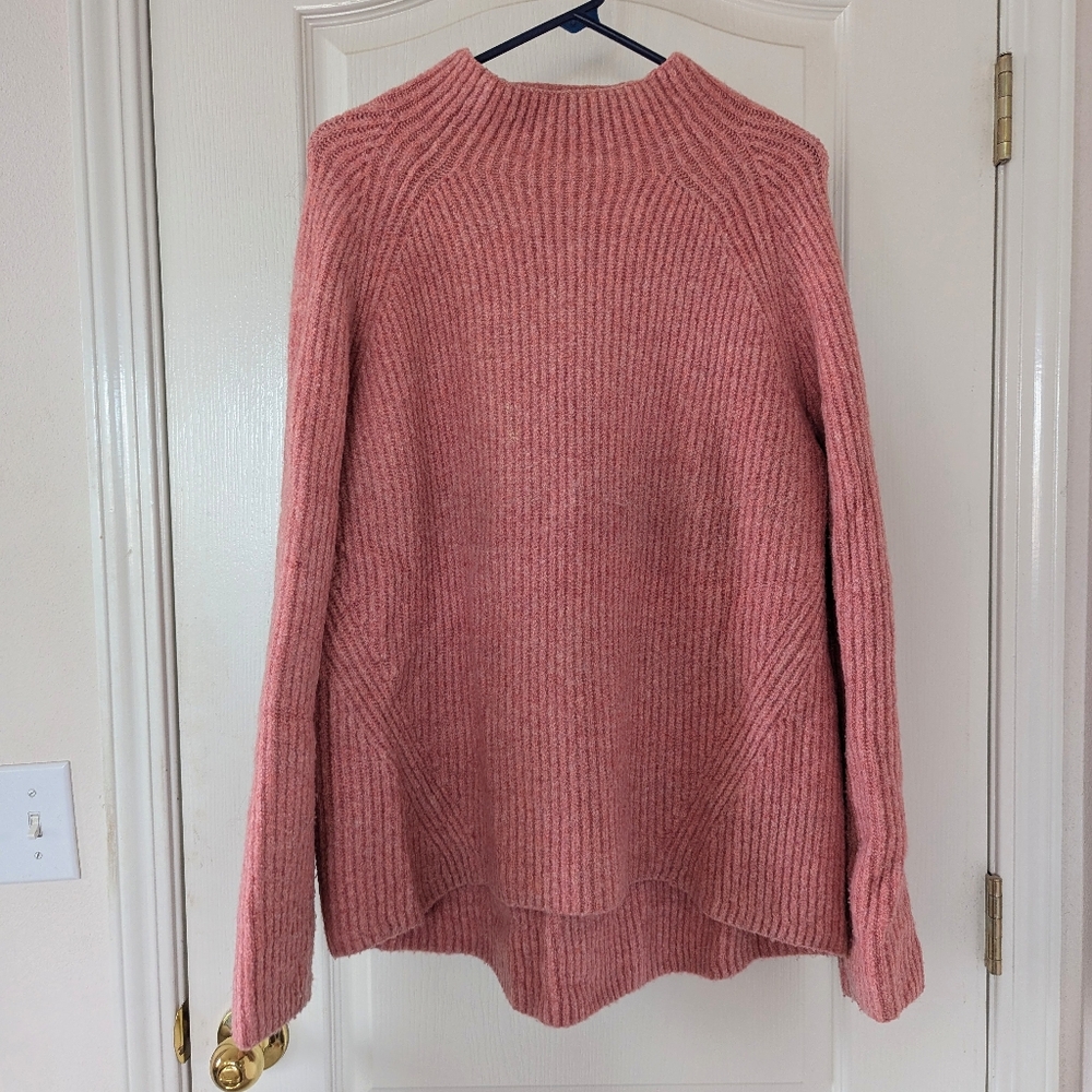 Madewell acrylic/wool sweater, pink, size XL